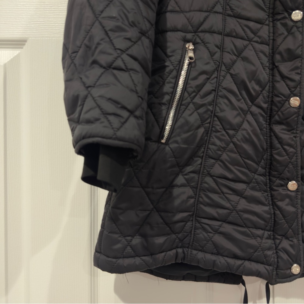 Steve Madden Black Hooded Winter Parker Coat Jacket Women Size M - Picture 4 of 16